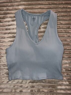 ALO Yoga Ribbed Racerback Crop Tank - Pale green. Medium
